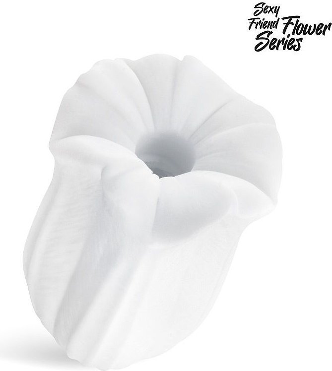 Белый нереалистичный мастурбатор в форме бутона цветка Datura