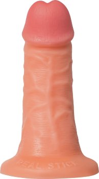 Телесный фаллоимитатор с присоской RealStick CALIBER - 16 см.