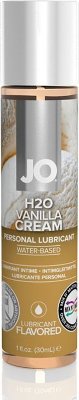 Ароматизированный лубрикант на водной основе JO Flavored Vanilla H2O - 30 мл.  Цена 1 621 руб. Ароматизированный лубрикант на водной основе JO Flavored Vanilla H2O - превосходный аромат ванили и длительное скольжение. Входят только пищевые ароматизаторы и натуральные вкусовые добавки, которые не содержат сахара, не оставляют послевкусия. Безопасен для применения, при попадании в желудок не вызывает раздражения. Совместим с алкоголем и пищевыми продуктами. Ваниль сделает любой секс сладким, вызывая эйфорию и рождая эротические фантазии. JO рекомендуется во всем мире врачами и фармацевтами. Совместим с любыми презервативами и сексуальными игрушками. вода, глицерин, натрий-карбоксиметилцеллюлоза, ароматизатор, метилпарабен, пропилпарабен. Страна: США. Объем: 30 мл.