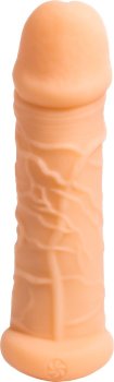 Телесный фаллоудлинитель Extra Size Bubbles - 15,5 см.