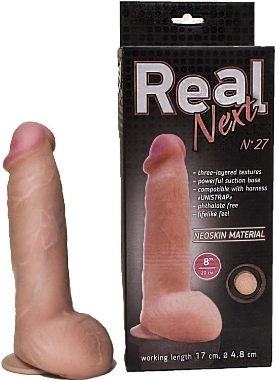 Реалистичный фаллоимитатор на присоске REAL Next № 27 - 20 см.