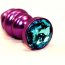Фиолетовая рифленая пробка с голубым кристаллом - 7,3 см.  Цена 2 116 руб. - Фиолетовая рифленая пробка с голубым кристаллом - 7,3 см.