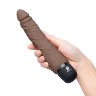 Коричневый вибромассажер 7 Realistic Vibrator - 20 см.