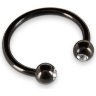 Черное металлическое кольцо под головку со стразами Glans Ring