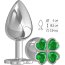 Серебристая анальная пробка-клевер с зеленым кристаллом - 9,5 см.  Цена 2 932 руб. - Серебристая анальная пробка-клевер с зеленым кристаллом - 9,5 см.