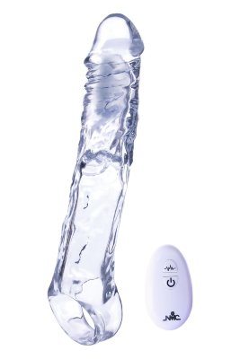 Прозрачная насадка-удлинитель Length Enhancer With Bullet с подхватом - 22,3 см.  Цена 7 828 руб. Длина: 22.3 см. Диаметр: 4 см. Прозрачная насадка-удлинитель Length Enhancer With Bullet с подхватом. Эластичная и приятная на ощупь. Перезаряжаемая вибропуля с пультом ДУ. Длина полости - 8,9 см. Страна: Китай. Материал: термопластичный эластомер (TPE). Батарейки: встроенный аккумулятор.