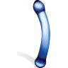 Синий изогнутый фаллоимитатор Curved G-Spot Glass Dildo - 16 см.