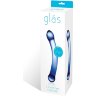 Синий изогнутый фаллоимитатор Curved G-Spot Glass Dildo - 16 см.