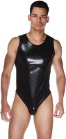 Мужское wet-look боди с прозрачной спинкой