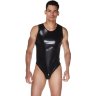 Мужское wet-look боди с прозрачной спинкой