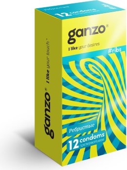 Презервативы с ребристой структурой Ganzo Ribs - 12 шт.