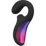 Черный вакуумный стимулятор ENIGMA с отростком