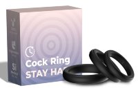 Набор из 3 черных эрекционных колец Stay Hard
