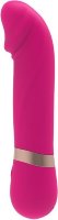 Розовый мини-вибратор с загнутой головкой Dildo Vibe - 11,7 см.