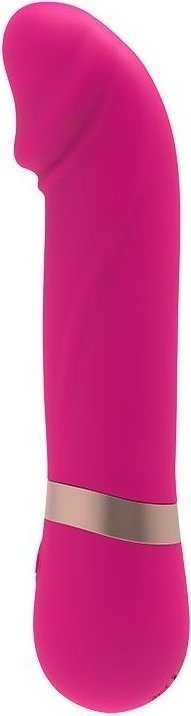 Розовый мини-вибратор с загнутой головкой Dildo Vibe - 11,7 см.
