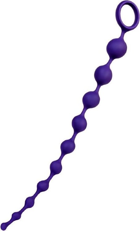 Фиолетовая силиконовая анальная цепочка Grape - 35 см.
