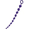 Фиолетовая силиконовая анальная цепочка Grape - 35 см.