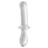 Прозрачный двусторонний стеклянный фаллоимитатор Satisfyer Double Crystal - 19,5 см.