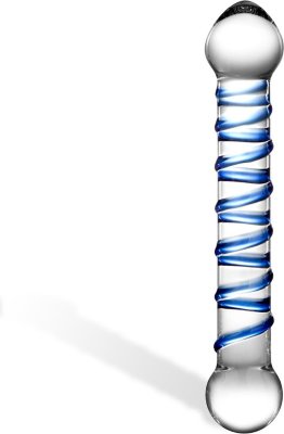 Прозрачный фаллос с голубой спиралью Spiral Dildo - 17 см.  Цена 5 056 руб. Длина: 17 см. Элегантная игрушка ручной работы для взрослых. Прозрачная с выпуклыми синими спиралями вдоль ее стержня, чтобы добавить уникальное ощущение волнения. Spiral Dildo изготовлен из тщательно разработанного, прочного и безопасного для тела боросиликатного стекла. Он имеет эргономичный дизайн для удобного введения и увеличенную головку для максимального удовлетворения. Спиральный фаллоимитатор создан для легкого ухода, может сочетаться со всеми доступными смазочными материалами и очищается с мылом и водой. Страна: Китай. Материал: стекло.