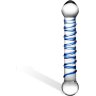 Прозрачный фаллос с голубой спиралью Spiral Dildo - 17 см.