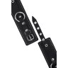 Черные двухслойные наручники с белой строчкой