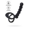 Черная насадка на пенис для двойного проникновения - 19,5 см.