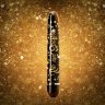 Черно-золотистый классический вибратор Rise and Sparkle - 17,8 см.