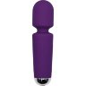 Фиолетовый перезаряжаемый мини-wand вибратор - 16 см.