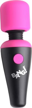 Розово-черный мини-вибромассажер 10X Vibrating Mini Silicone Wand