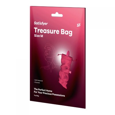 Розовый мешочек для хранения игрушек Treasure Bag M  Цена 941 руб. Satisfyer Treasure Bag – специализированный мешочек для хранения девайсов. Данный мешочек сделан из прочного материала, который долго и качественно прослужит вложенным в него изделиям. Материал: нейлон, полиэстер, полипропилен. Размеры - 24х12 см. Страна: Германия.