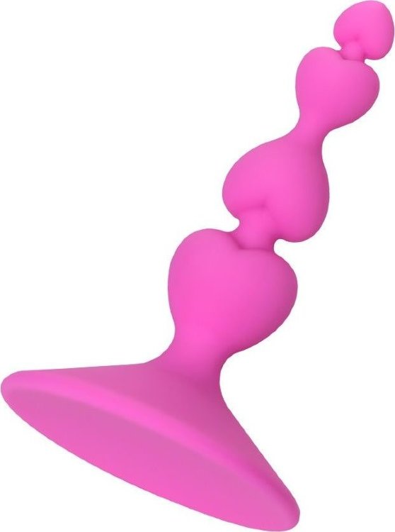 Розовая силиконовая анальная пробка Loverty - 8 см.