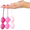 Набор из 3 розовых вагинальных шариков FemmeFit Advanced Pelvic Muscle Training Set