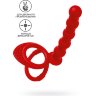 Красная насадка на пенис для двойного проникновения - 19,5 см.