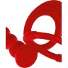 Красная насадка на пенис для двойного проникновения - 19,5 см.