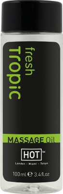 Массажное масло для тела Tropic Fresh - 100 мл.  Цена 1 776 руб. Массажное масло для тела Тропик. Нет ничего лучше, чем тропическая свежесть райских лесов, которую можно ощутить всем телом с массажным маслом из тропических фруктов. Изопропилмиристат, каприевый триглицерид, масло соевых бобов, масло семян подсолнечника однолетнего, ароматизатор, экстракт моркови, диэтиламин гидроксибензоил гексил бензоат, этилгексилметоксициннамат, лимонен, бутилфенил метилпропионал, гексилциннамал, цитронеллол, линалоол, бета-кератин, токоферол. Страна: Австрия. Объем: 100 мл.