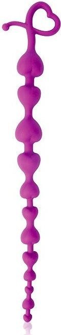 Фиолетовая анальная цепочка с ограничителем - 28 см.
