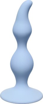 Голубая анальная пробка Curved Anal Plug Blue - 12,5 см.