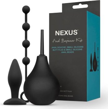 Анальный набор Nexus Anal Beginner Kit: пробка, душ и шарики