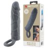 Серая удлиняющая насадка на пенис Large - 18 см.