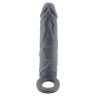 Серая удлиняющая насадка на пенис Large - 18 см.