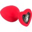 Красная силиконовая анальная пробка с черным стразом-сердечком - 9,3 см.  Цена 2 574 руб. - Красная силиконовая анальная пробка с черным стразом-сердечком - 9,3 см.