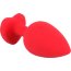 Красная силиконовая анальная пробка с черным стразом-сердечком - 9,3 см.  Цена 2 105 руб. - Красная силиконовая анальная пробка с черным стразом-сердечком - 9,3 см.