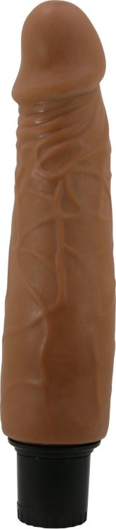 Коричневый вибратор с эффектом скользящей кожи Waldorf - 21,5 см.