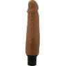 Коричневый вибратор с эффектом скользящей кожи Waldorf - 21,5 см.