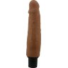 Коричневый вибратор с эффектом скользящей кожи Waldorf - 21,5 см.
