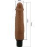 Коричневый вибратор с эффектом скользящей кожи Waldorf - 21,5 см.