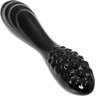 Черный двусторонний фаллоимитатор Dazzling Crystal 1 - 18,5 см.