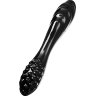 Черный двусторонний фаллоимитатор Dazzling Crystal 1 - 18,5 см.