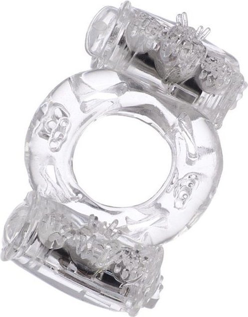 Прозрачное виброкольцо с двумя вибропульками