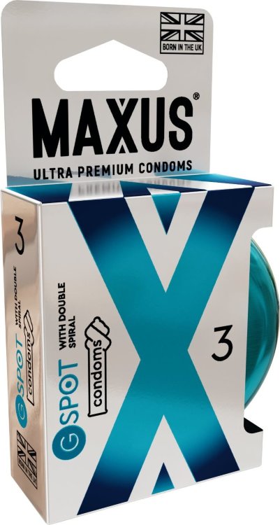Презервативы Maxus G spot с двойной спиралью - 3 шт.